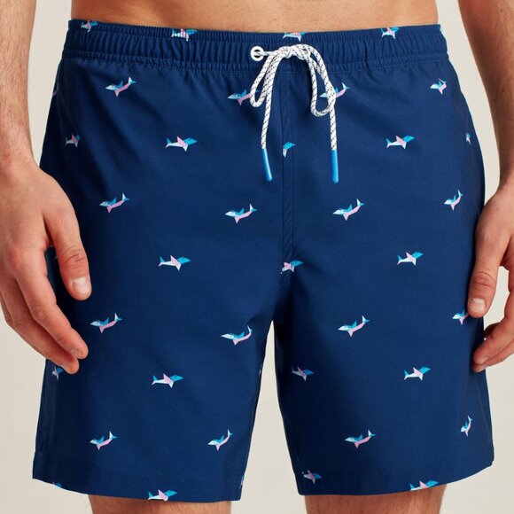 Bonobos Riviera Recycled Swim Trunks Shorts Geo Sharks Printed XL New 258875
